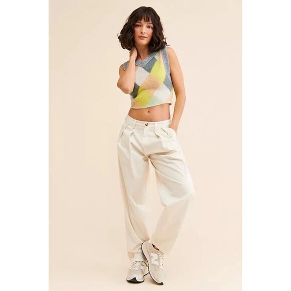 Free People Multicolor Argyle Print Quinn Sweater Vest Size Small 2899 - Picture 5 of 13